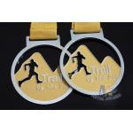 Cut Out Design Custom Award Medals , Personalised Medals With Yellow Ribbon