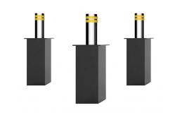 China PLC Led Lighted Hydraulic Pneumatic Rising Bollard SS304 IP68 supplier