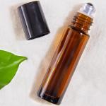 10Ml Amber Clear Black Glass Roller Bottle For Perfume Essential Oils for sale