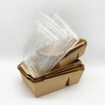 Craft Paper Disposable Takeaway Containers With Transparent Plastic Cover for sale