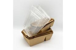 China Craft Paper Disposable Takeaway Containers With Transparent Plastic Cover supplier