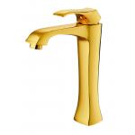 35mm Cartridge Light Gold Wash Basin Taps Long Neck Bathroom Sink Faucet for sale