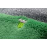 Green Rectangle Custom Embroidered Patches On Velvet Fabric For Luggage