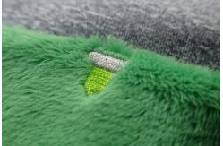 China Green Rectangle Custom Embroidered Patches On Velvet Fabric For Luggage supplier