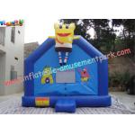Cool Spongebob small inflatables commercial bouncy castles has two pipes for inflating for sale