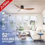 52 Inch Flush Mounted Ceiling Fan Light Decorative Plastic Dc Motor for sale
