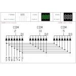Common Cathode 20mA emerald green LED Module 3 digit 7 segment display