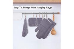 China ISO Kitchen Baking Tools Heat Resistant Oven Baking Mitts With Towels And Cushion supplier