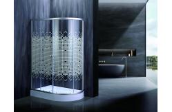 China Stylish Quadrant Shower Enclosures With White Mosaic Patterned Glass For Modern supplier