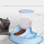 Plastic Automatic Pet Feeding Water Dispenser Cat Dog Double Bowl for sale