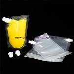 Custom Clear Plastic Liquid Drinking Stand Up Pouch With Spout for sale