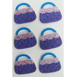 Screen Printed Printable Fabric Stickers With Decora Rhinestone Purple Bag Shape for sale