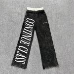 OEM Custom Streetwear Sweat Pants Straight Wide Leg Baggy Acid Wash Vintage French Terry Cotton Double Waist Sweatpants for Men for sale