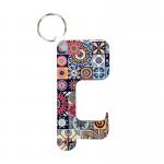 Sublimation MDF Self Defense Keychain Anti-Contact Door Open Elevator Protection Keychain for sale