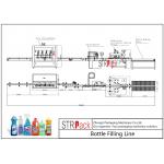 Chemicals Bottle Filling Line / Foaming Detergent Filling Machine Line With Servo Filling Machine for sale