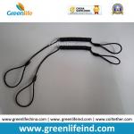 Black Color Strong Strength Plastic Steel Wire Spring Tool Tether w/Big Cord Loop Ends for sale