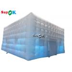 Outdoor PVC Coated Giant LED Cube Inflatable Air Tent With Blower Custom Size for sale