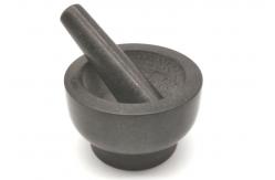 China Handmade FDA Granite Stone Mortar And Pestle Black Grinding supplier
