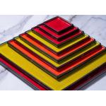 CIQ Certificate Technicolor Square Ceramic Dinner Plate for sale
