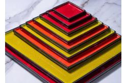 China CIQ Certificate Technicolor Square Ceramic Dinner Plate supplier