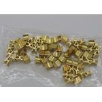 Shiny Golden Zipper Bottom Stop Replacement , Brass Metal Zipper End Stop