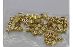 China Shiny Golden Zipper Bottom Stop Replacement , Brass Metal Zipper End Stop supplier