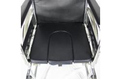 China Fixed Armrest Footrest Transport Chair With U Shape Seat Commode supplier
