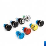 19mm Alumina Momentary switch car speaker horn buttonswitch metal Led logo light latching fixed button switch HORN Flat for sale