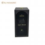 XL Packaging Custom Packaging Box Factory Stylish Hinge Wine Gift Box with Gold Metal Nameplate and EVA Inner Support for Black Wine Paper Packaging for sale