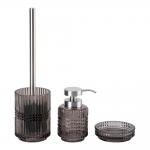 Glass Bathroom Accessories Set Indigo Charcoal Merlot Color Vertical Stripe Liquid Soap Dispenser For Home Decor for sale