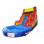 Best sale rainbow inflatable water slide bright colour inflatable slide with pool for sale
