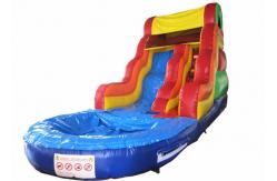 China Best sale rainbow inflatable water slide bright colour inflatable slide with pool supplier