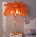 Ostrich Feather Decorative Table Lamp Brass Stand Dia 80cm For Home for sale