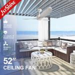 Household 3 ABS Blades IP44 Outdoor Anti-UV Durable Remote Control Ceiling Fan with Timer for sale