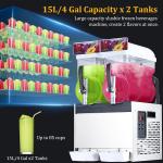 Stainless Steel 110V Slush Puppie Machine Commercial 15Lx2 Tank for sale