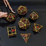 Antique Hollow Metal Dice Suite Dragon And Underground City Board Game DND RPG for sale