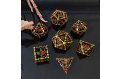 China Antique Hollow Metal Dice Suite Dragon And Underground City Board Game DND RPG supplier