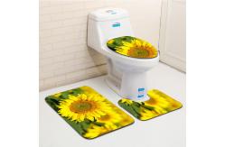 China Polyester Sunflower Toilet Seat Cushion Toilet Lid Cover Set supplier