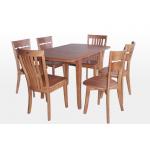 Custom Rectangle Restaurant Rubberwood Dining Table With Six Chair for sale