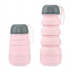 Portable Easy Clean Souvenir Gift Sport Collapsible Silicone Water Bottle With Spout for sale