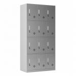 4 Tiers 12 Doors Lockable Stainless Steel Storage Locker Cabinet for sale