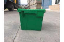 China Yellow Plastic Storage Bins Attached Lids Stacked For Transportation supplier