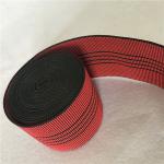 3 Inch Sofa Elastic Webbing 70mm Width Red 50%-60% Elongation With Black Lines for sale