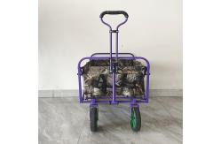 China PVC Coating Folding Wagon Cart With Retractable Handle Double Oxford Cloth Pockets supplier