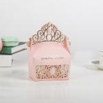 230g Whitecard Elegant Crown Childrens Wedding Favour Boxes for sale