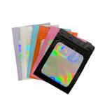 Smell Proof Food Mylar Resealable Holographic Pouch Bag With Clear Window for sale