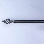 Iron Matte Black Pipe Curtain Rods With Accessories Home Decoration for sale