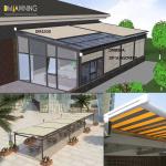 Black Louvered Roof Pergola Conservatory Remote Control Awning