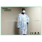 CE MDR 22 - 55gsm Single Use Lab Coat With Zip Closure for sale