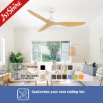 52 Modern DC Ceiling Fan with ABS Wood-Look ABS Blades